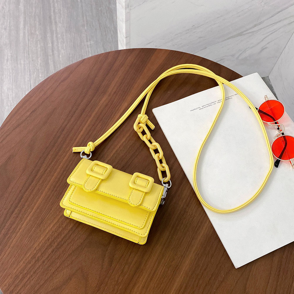 Túi xách đeo chéo mini bằng da PU màu kẹo ngọt thường ngày cho nữ