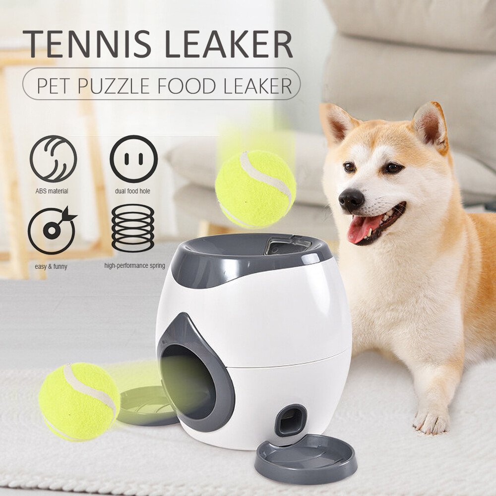 Đồ chơi phần thưởng tương tác bóng tennis cho chó dụng cụ ném thức ăn tự động dụng cụ hỗ trợ tập thể dục chơi trò chơi sáng tạo cho chó