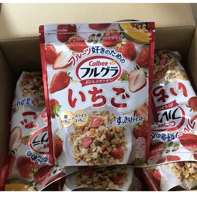 Ngũ cốc calbee nhật bản - vị dâu tây 400g