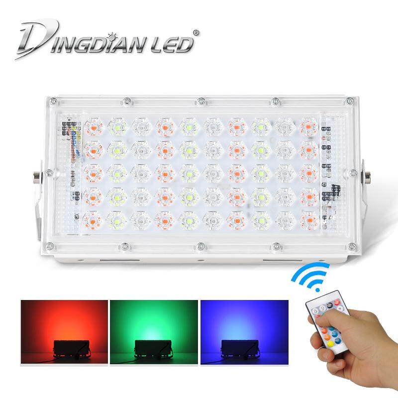 DINGDIAN Bảng đèn LED RGB 50W AC220V 16 màu sắc chống thấm nước có điều khiển từ xa thích hợp trang trí sân vườn - INTL