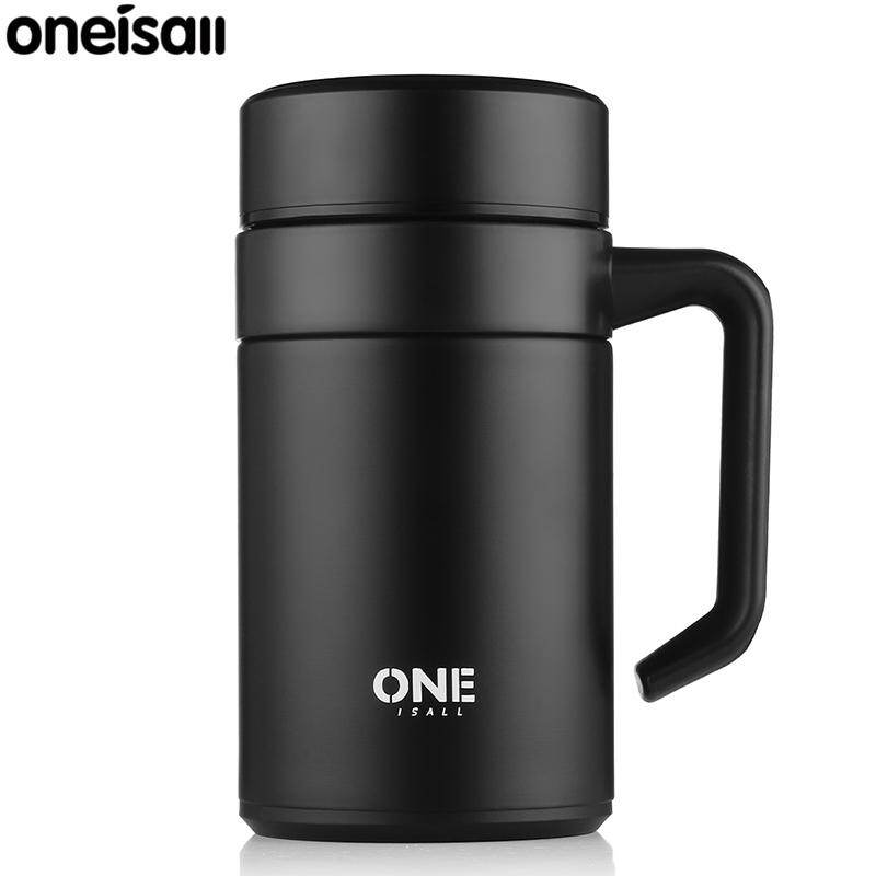 ONEISALL 400 ml Nhiệt Thép không gỉ Nhiệt Bình Giữ Nhiệt Văn Phòng Cách Nhiệt Cốc Lọc Trà Nước Hút Chân Không Tumbler Cốc Tập Uống nam Tặng