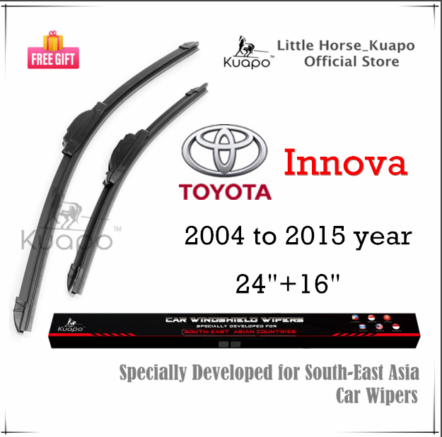 Bộ/Cặp Lưỡi Gạt Nước Toyota Innova Cần Gạt Nước Cửa Sổ Xe Ô Tô Inova Cho Năm 2004 Đến 2015 (Loại Chuối Silicon) Từ Kuapo Wifer (Đặc Biệt Cho Biển)