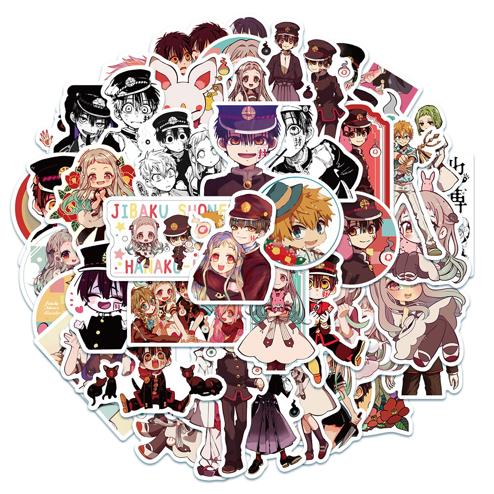 50 Hình dán anime Jibaku Shounen Hanako-kun bằng pvc chống nước cho vali cửa tủ lạnh điện thoại máy tính xách tay- INTL