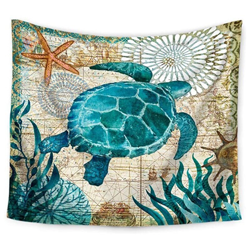 Sea Turtle Tapestry Marine Life Bohemian Tapestry Wall Hanging Tapestry