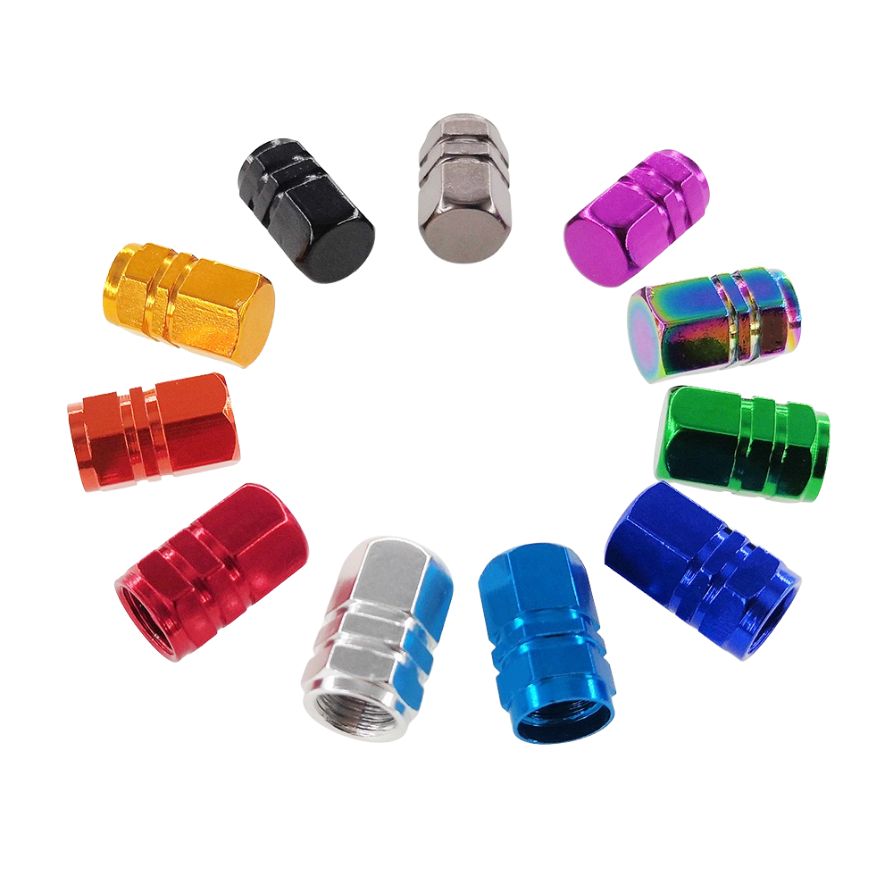 4Pcs Aluminum Car Tire Valve Caps Hex Alloy Tyre Valve Stem Cover Air Dust Cap Tire Valve Truck Bike Wheel Rim Valve Stem Cap