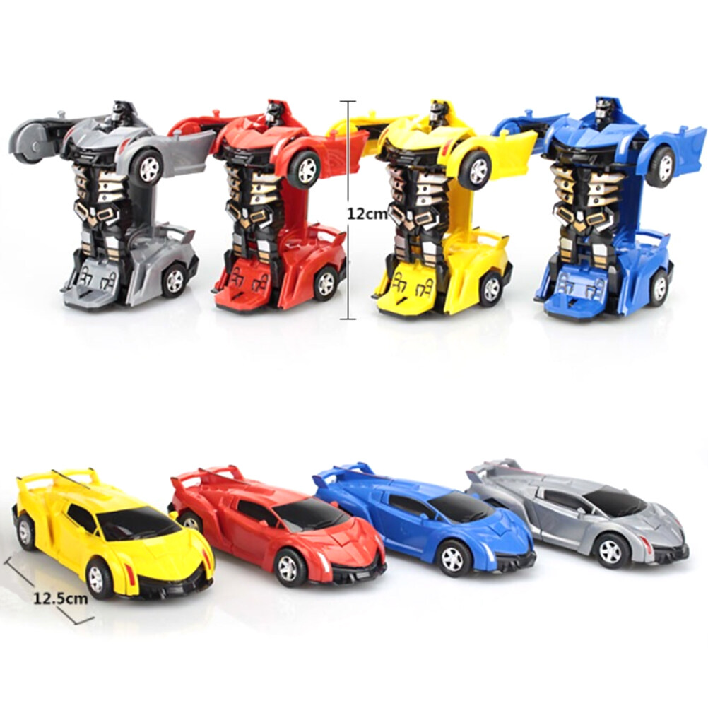 Robot biến hình Đồ chơi xe hơi trẻ em va chạm biến dạng nhỏ robot xe trẻ