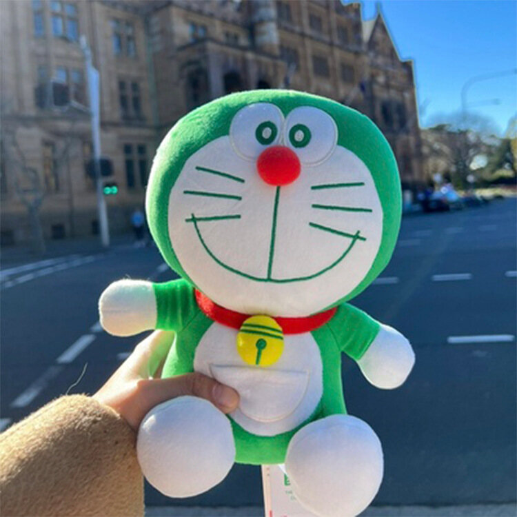 Uniqlo Green Doraemon Doll Plush Toy Green Fat Robot Cat Pillow Jingle Cat Doll Doll Gift