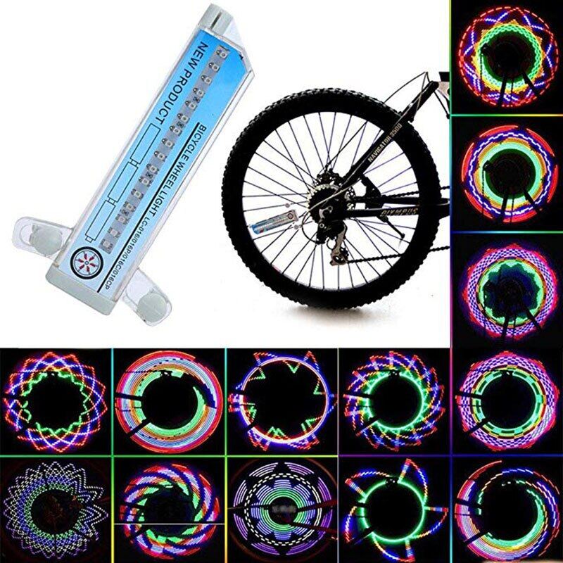 Đèn gắn lốp xe đạp xe máy đèn gắn nan hoa đèn flash 32 bóng led đèn xe đạp ngoài trời cho bánh xe 24 inch