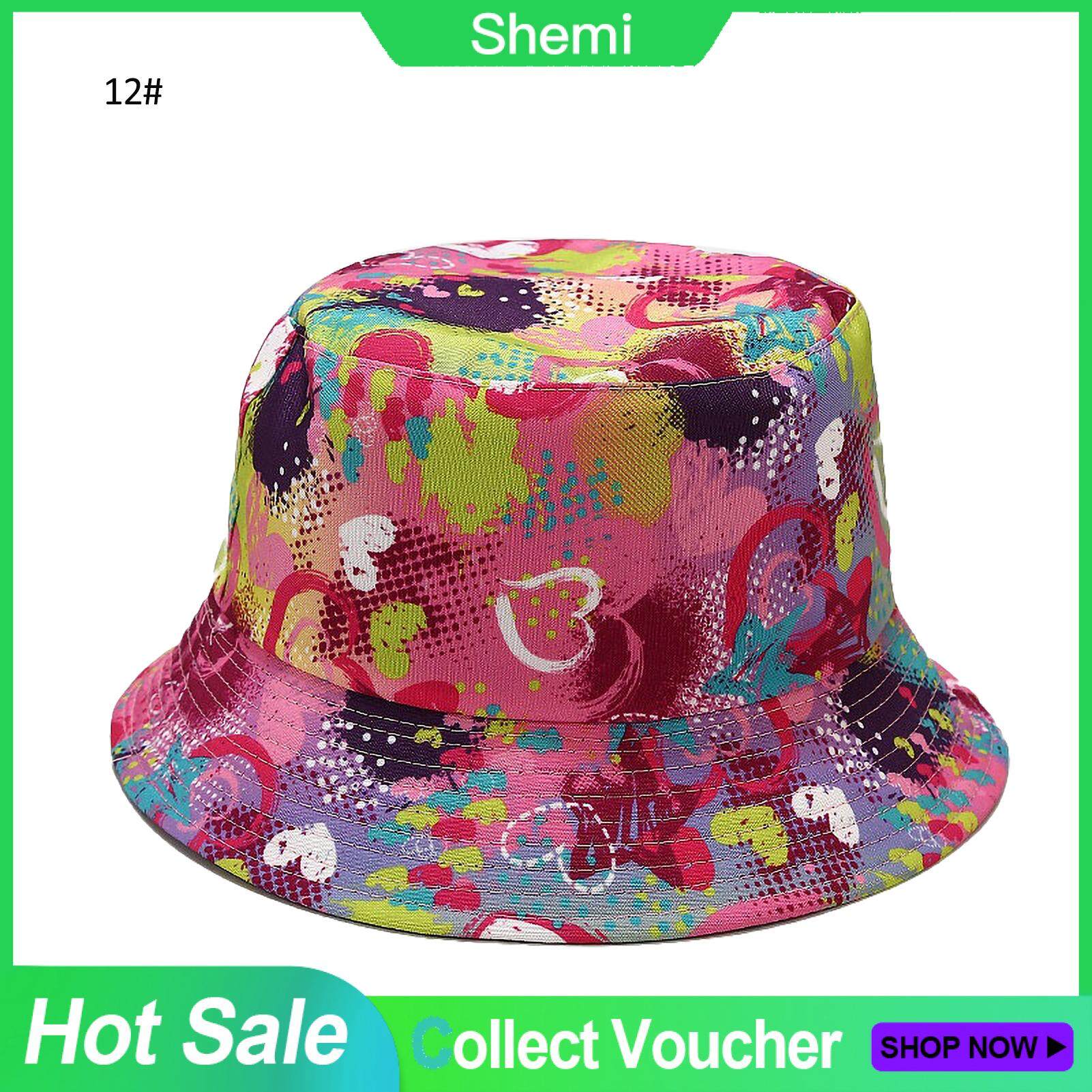 Shemi® COD พิมพ์Unisex Reversibleหมวกชาวประมงชายหาดฤดูร้อนถังกันแดดหมวก
