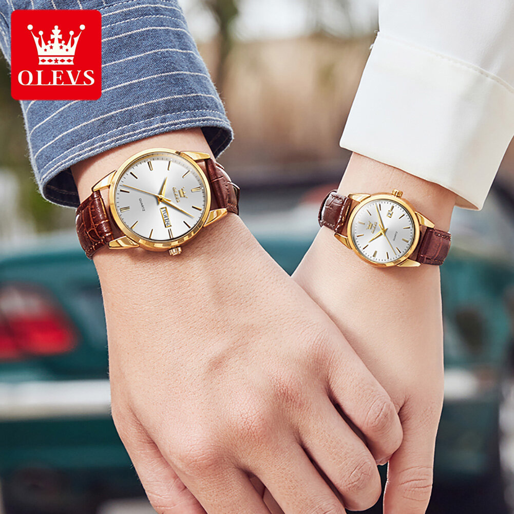 Đồng Hồ Cặp Đôi Thời Trang Mới OLEVS, Mua 1 Lấy 1 Đồng Hồ Thạch Anh Nguyên Bản Chống Nước Giảm Giá, Xu Hướng Lịch Hồ Đeo Tay Phát Sáng
