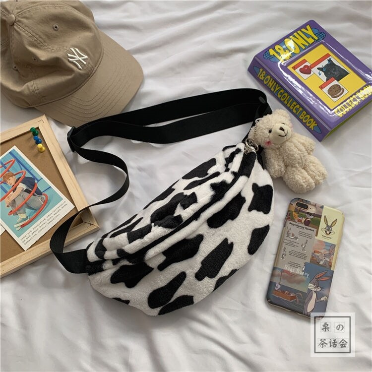 Korea INS Cow Canvas Small Messenger Bag Japanese Harajuku Style Versatile