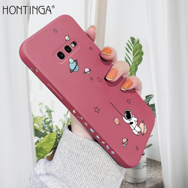 Hontinga Ốp Lưng Cho Samsung Galaxy S10 S10 Plus S10 + S10E Ốp Lưng Phi Hành Gia NASA Hoạt Hình Ốp L