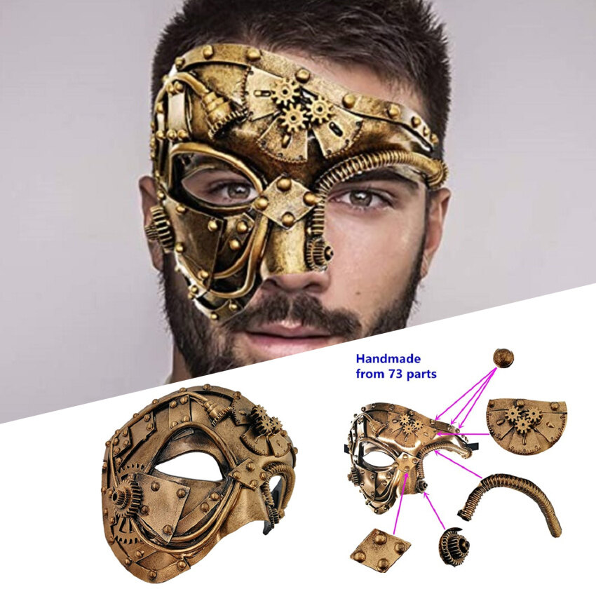 Người Máy Kim Loại Steampunk Người Venice Ma-Sk, Hóa Trang Ma-Sk Cho Bữa Tiệc Hóa Trang Halloween/Bóng Ma Của Nhà Hát Opera/Bóng Mardi Gras