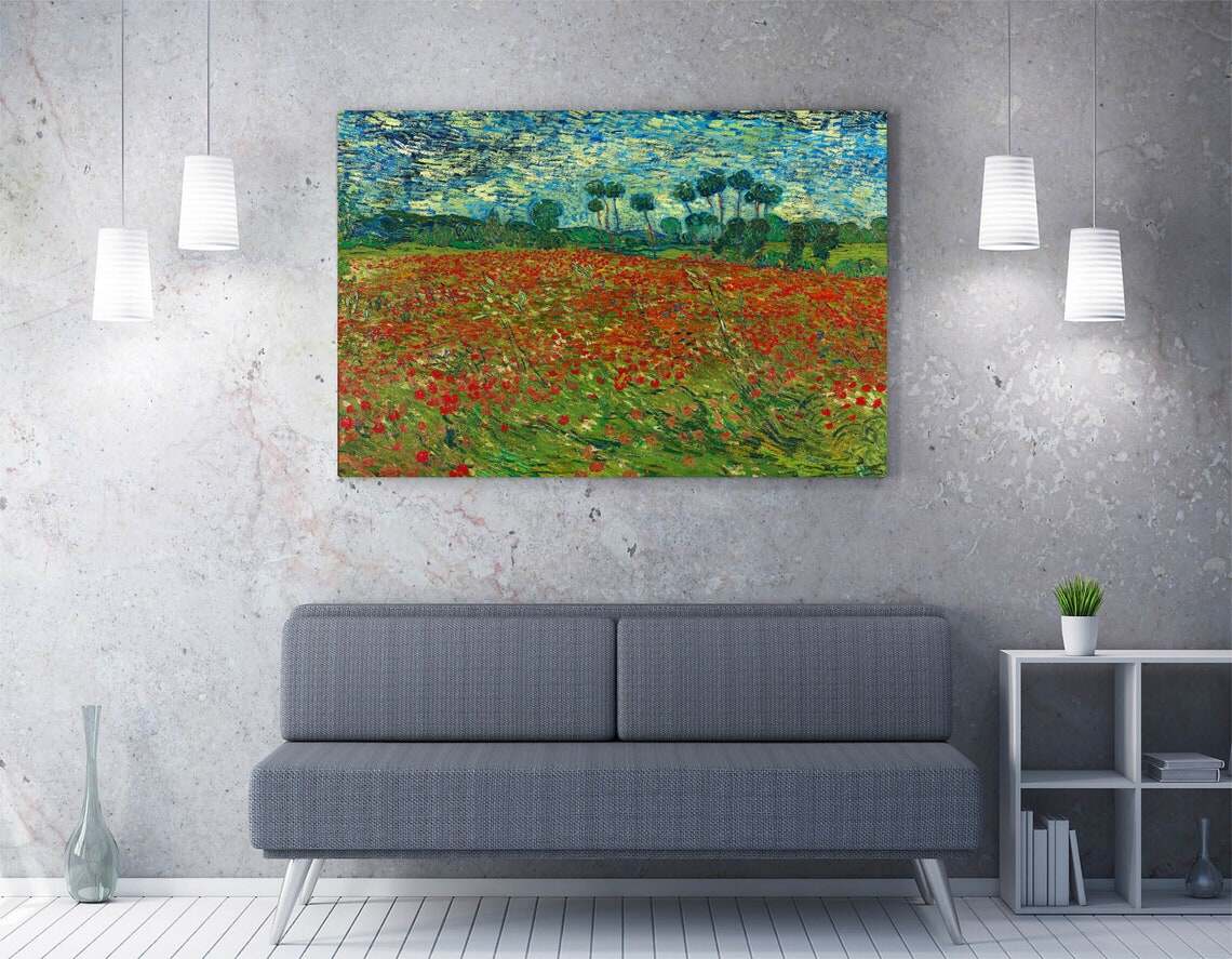 Van Gogh Poppy Field, Tranh In Nghệ Thuật Treo Tường Bằng Vải Canvas 1 Cái Có Khung Bên Trong Hoặc Không Khung