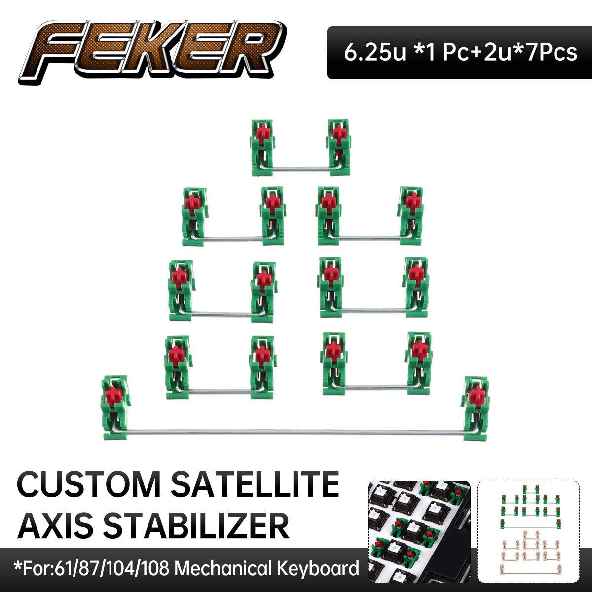 Feker Công Tắc Ổn Định Holy Panda 6.25X 2X 6.25u 2u Trục Vệ Tinh Tùy Chỉnh Cho Bàn Phím Cơ 61/87/104/108