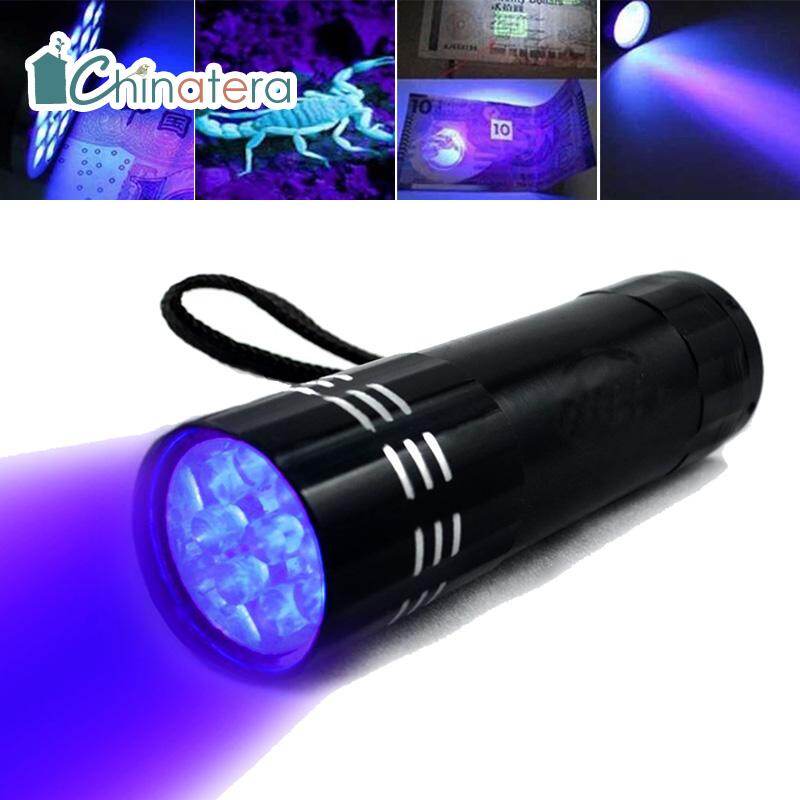 Đèn pin mini 9 led tia cực tím đèn uv phát hiện tiền bằng nhôm chống nước cầm tay