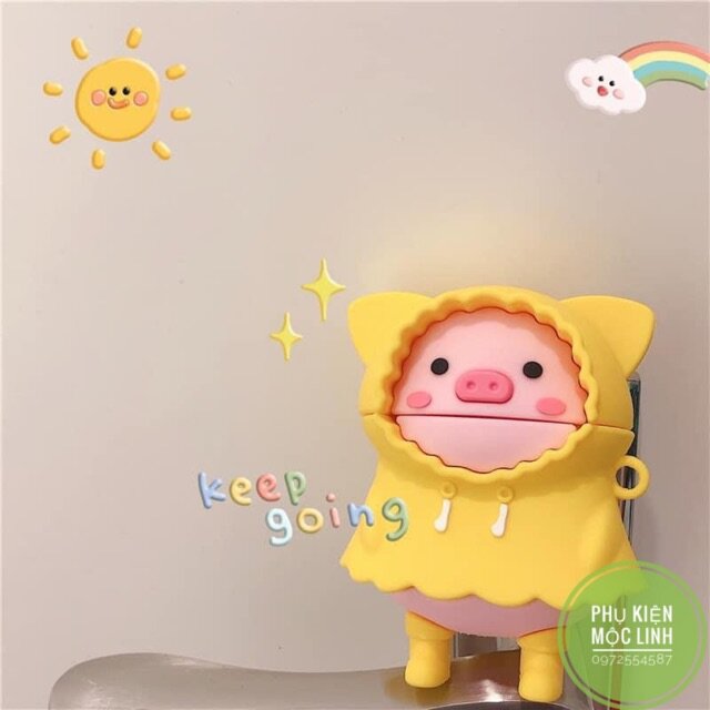 [HEO ÁO VÀNG] Case Vỏ Bao Airpods Đựng Tai Nghe Airpod 1 2 Pro 3 silicon dẻo Tặng kèm móc sắt Cover i11 i12...