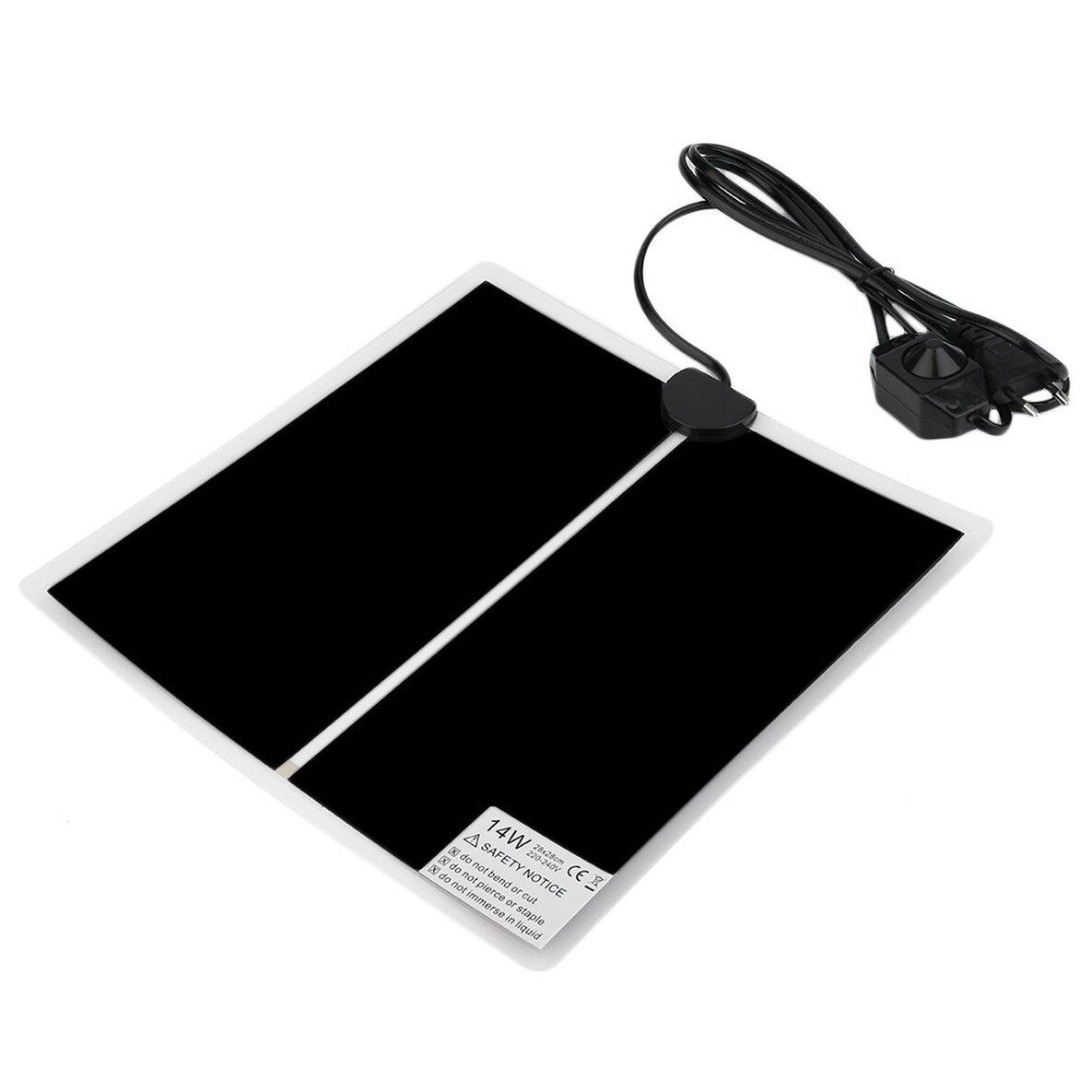 Ir 14w tấm sưởi ấm có thể điều chỉnh nhiệt độ cho bò sát lưỡng cư thú cưng 28x28