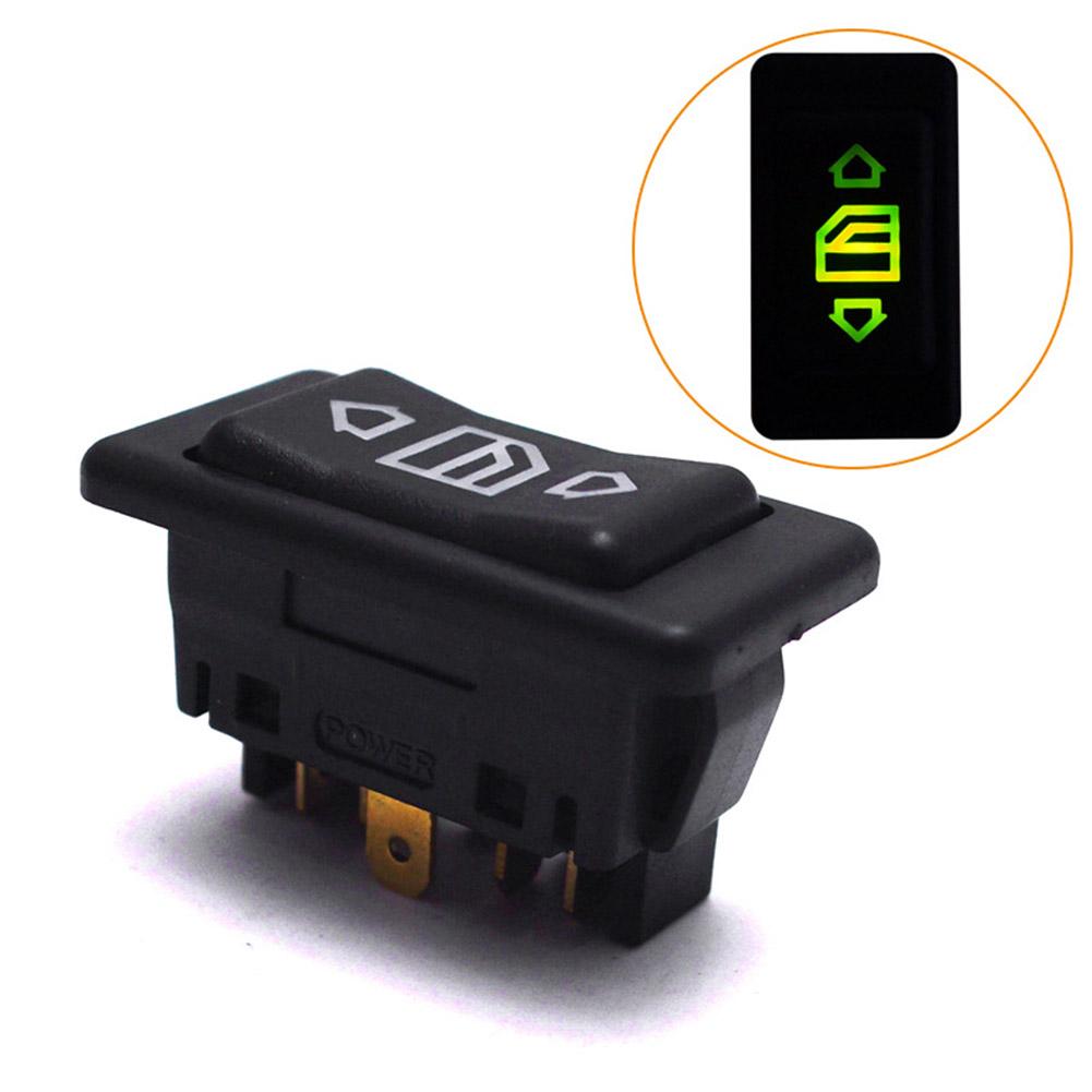 Nút công tắc cửa sổ điện tự động 12v/24v 20a 6pin cho tất cả ô tô có công tắc nút đèn led màu xanh lá cây cho ô tô