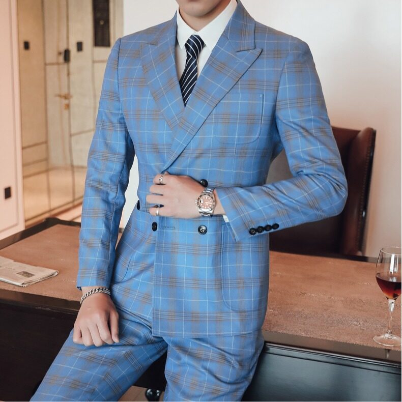 Checked on sale coat suit