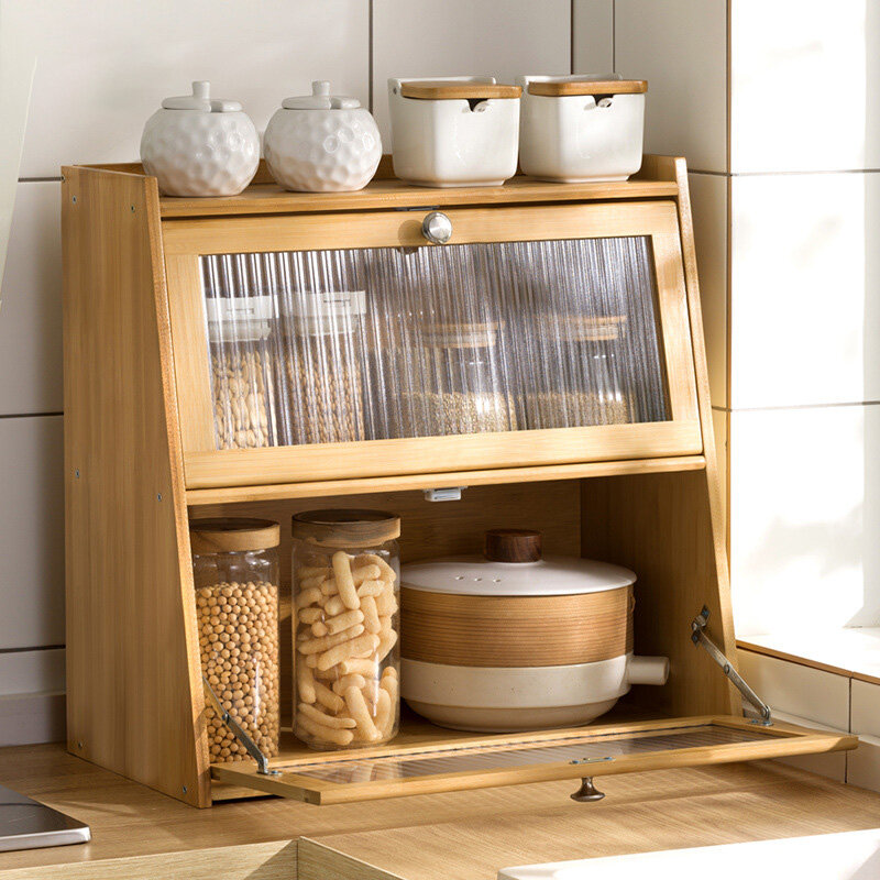 Kitchen rack countertop storage multi-layer supplies household complete seasoning condiment bowl storage cabinet ราคา 569 บาท*ส่งฟรี