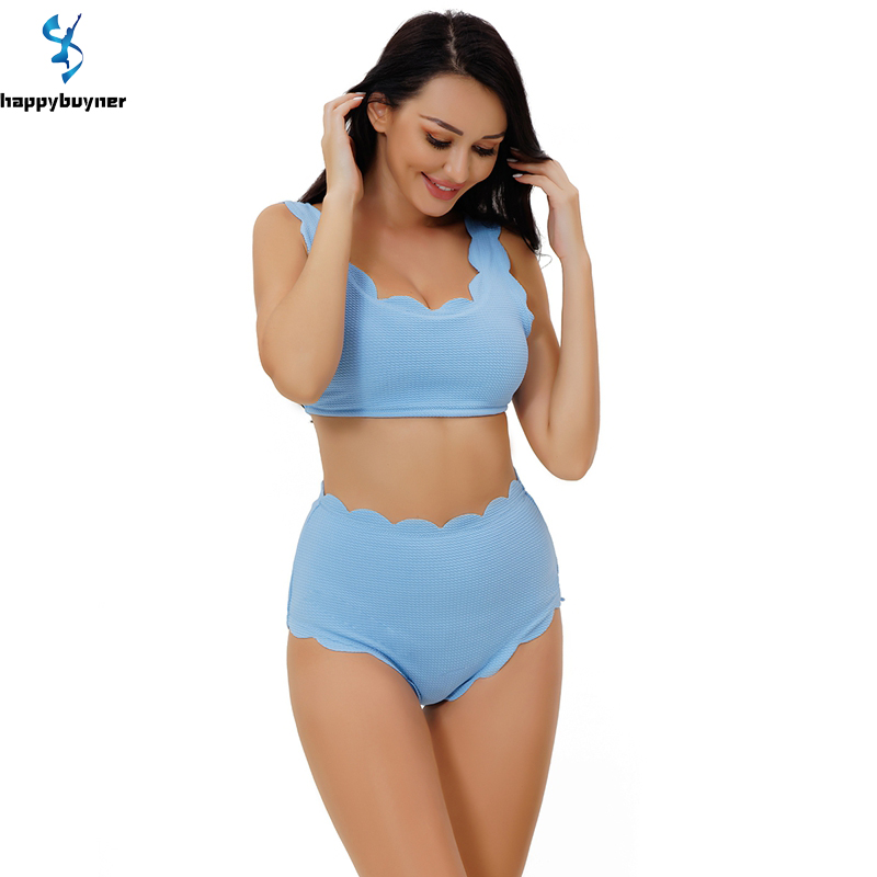 Happybuyner bộ đồ bơi nữ bộ bikini cạp cao đồ bơi mùa hè 2021 bộ đồ tắm buộc dây trang trí hoa cho nữ đồ bơi ngoại cỡ đồ đi biển gợi cảm nâng ngực