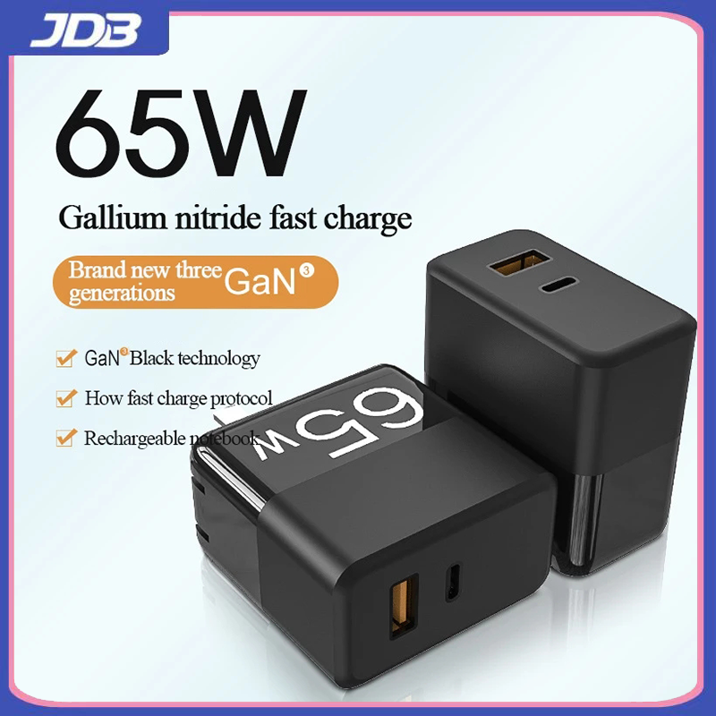 Sạc gallium nitride sạc gấp di động gan 65w, cổng kép pd30w, sạc máy tính