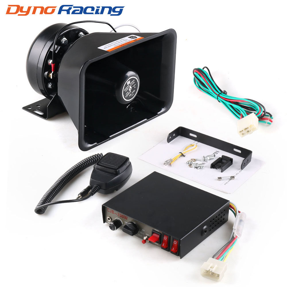 12V 200W 9 Âm Báo Cảnh Báo Xe Lớn Còi Loa Cảnh Sát Loa PA Với Hệ Thống Mic-rô