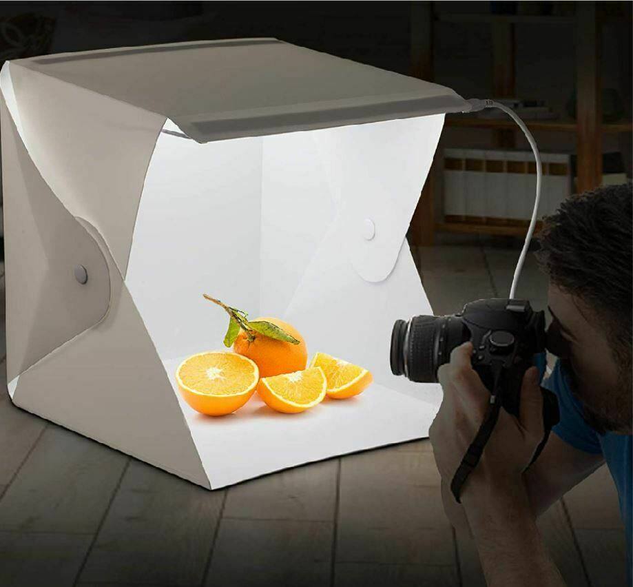 HOT W~W HOT Foldable Photography Lightbox Photo Studio Softbox LED Panel Light Shooting Box Kit Photobox With for DSLR Camera