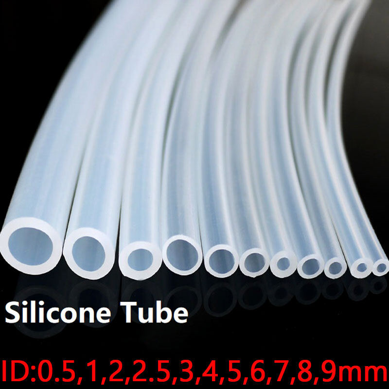 1 Mét Ống Cao Su Silicon Trong Suốt Trong Suốt Cấp Thực Phẩm, Ống Silicon Mềm Không Độc Hại ID 0.51 2 3 4 5 6 7 8 9 10 Mm O.D