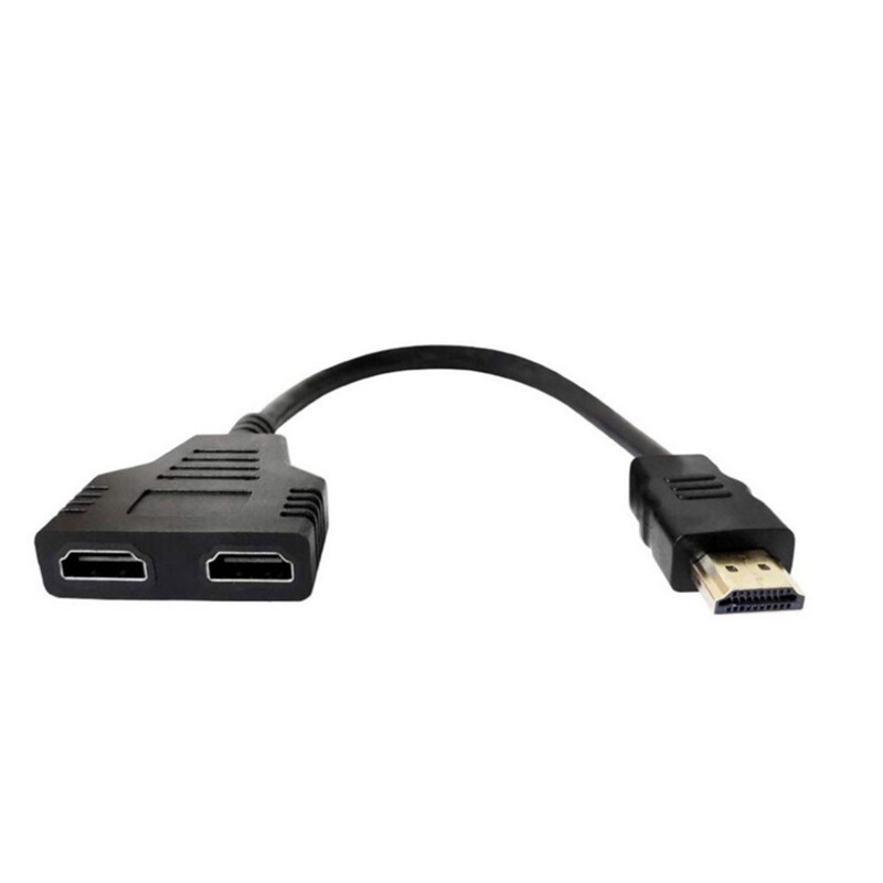 1 to 2 HDMI-compatible Adapter Cable 1 In 2 Out Splitter Divider