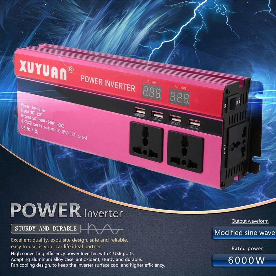 ERA 6000W Solar Power Inverter DC 12V to AC 220V LED Display Sine Wave Converter