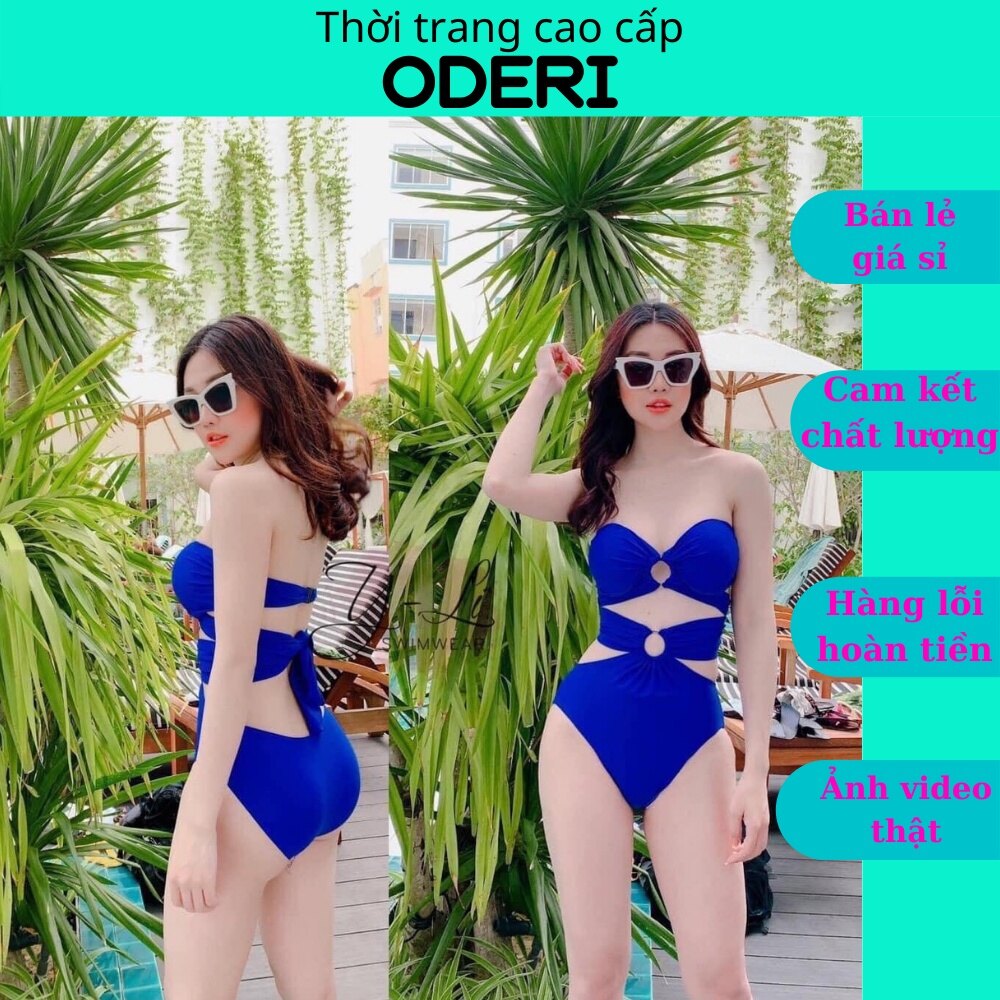 Bikini đồ bơi hai mảnh secxy khoen xanh coban oderi kg455