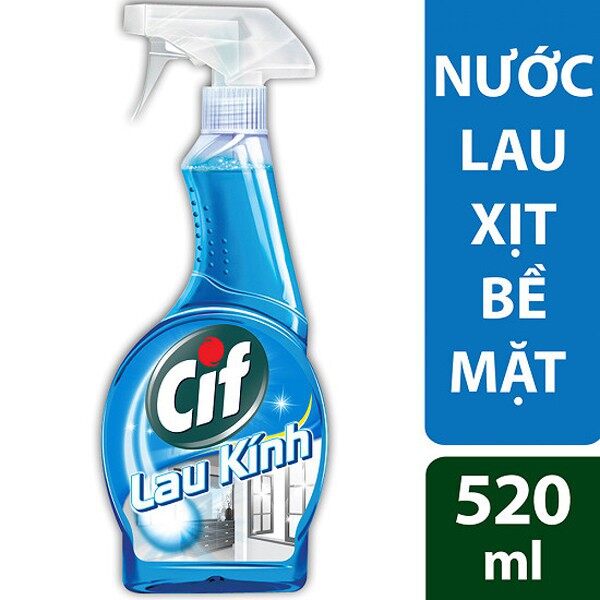 Nước Lau Kính Cif Sạch Trong Suốt Trong 10 Giây Chai 520Ml