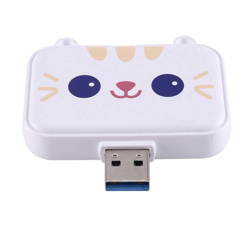 Cute USB Hub Type C to -Compatible USB3.0 PD 60W Charger Multi Splitter