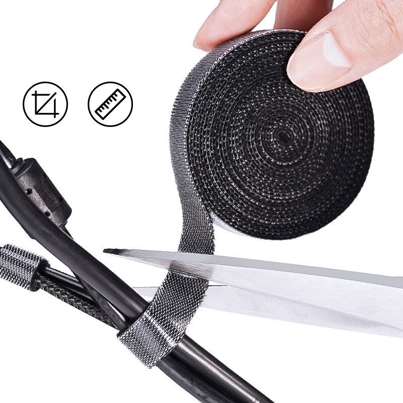 Cuộn dây buộc cáp 1m/3m/5m cuộn dây nylon tự dính máy cuộn chuột tai nghe