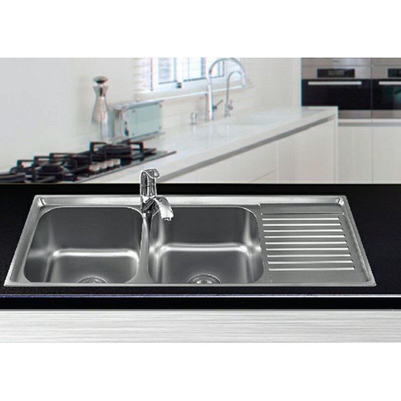 Chậu rửa chén bát sơn hà s105x 2 hố 1 bàn chờ sus 304 cao cấp