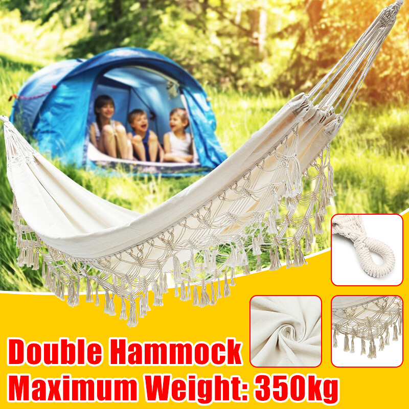 Cho 2 người treo dây cotton võng macrame ghế xích đu đu mây vườn ngoài trời morocco 350kg