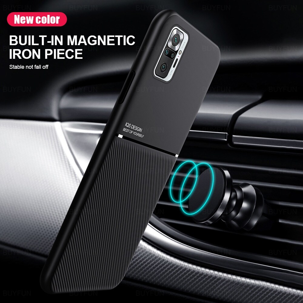 Ốp điện thoại nam châm cho xiaomi redmi note 10 pro max ốp khung silicon mềm mờ cho redmi note 10 t 5g 10s ốp giá đỡ xe hơi thanh lịch