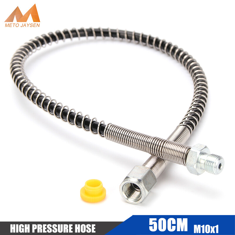 M10x1 chủ đề m10xm10 6000psi PCP pneumatics máy bơm không khí 50cm không khí dài bơm lại áp lực cao nylon Hose với mùa xuân bọc