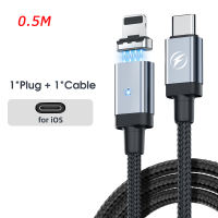 FONKEN PD 65W Magnetic USB C Fast Chargig Cable 27W USB Type C To Light-Ning Quick Charger Data Transfer Cord For I-Phone Samsung Phones Magnet Wire