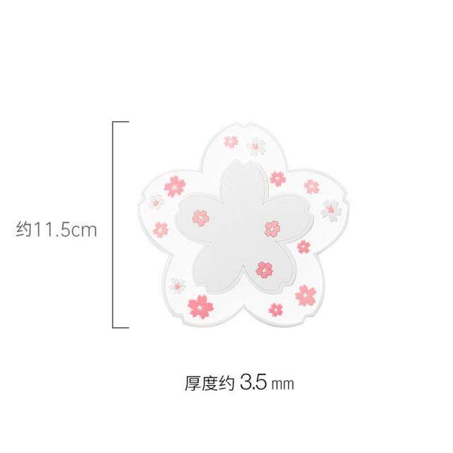 ซิลิโคน Cherry Blossom ความร้อนตารางชาถ้วยดื่มกาแฟน่ารัก Coaster Non-Slip Pad สำหรับผ้าเช็ดในครัวแผ่นรองจานแผ่นรองวางหม้อ