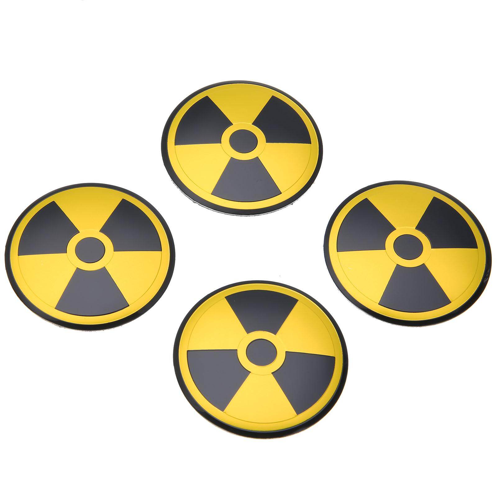4 Miếng Đề Can Dán BOKALI Hình Biểu Tượng Cảnh Báo Hạt Nhân Trung Tâm Bánh Xe