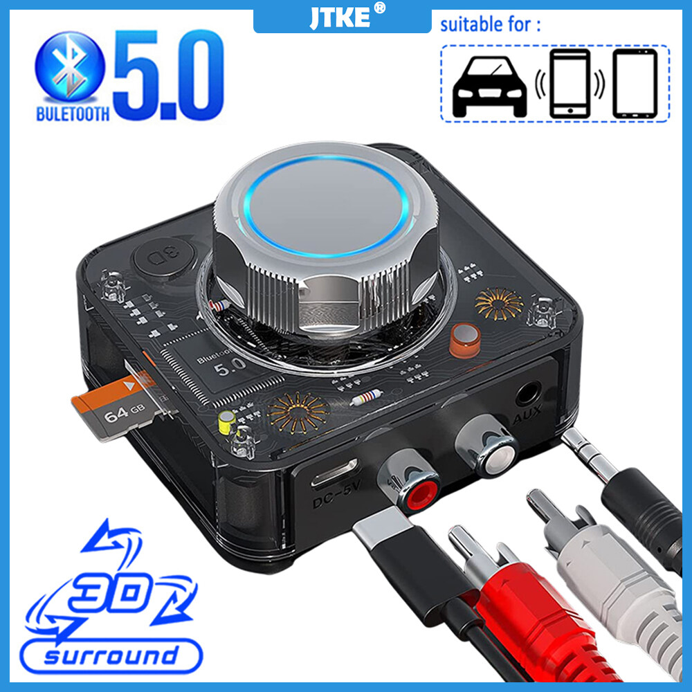 JTKE Bộ Thu Âm Thanh Bluetooth 5.0 Bộ Chuyển Đổi Không Dây Âm Nhạc Stereo 3D Giắc AUX RCA 3.5Mm 3.5 Cho Xe Hơi Bộ Tai Nghe Loa Có Dây