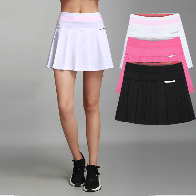 Phụ Nữ Yoga Tennis Váy Với Pockets Nhanh Khô Cầu Lông Table Tennis Golf Skort Cao Eo Thở Nữ Váy Thể Thao Cho Tenis Đội Đào Tạo