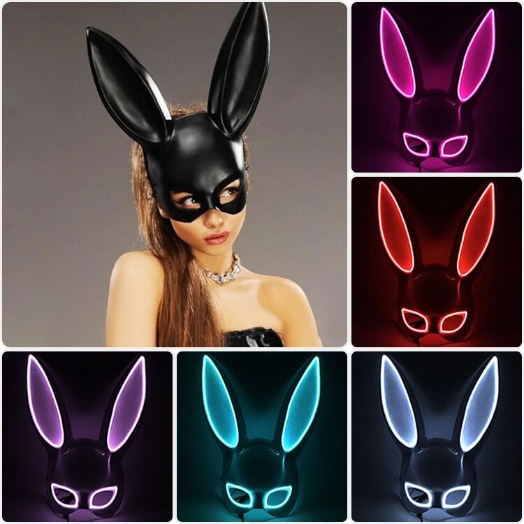 Lễ Hội Dây EL thỏ Masque Masquerade LED rait câu lạc bộ đêm nữ để tiệc