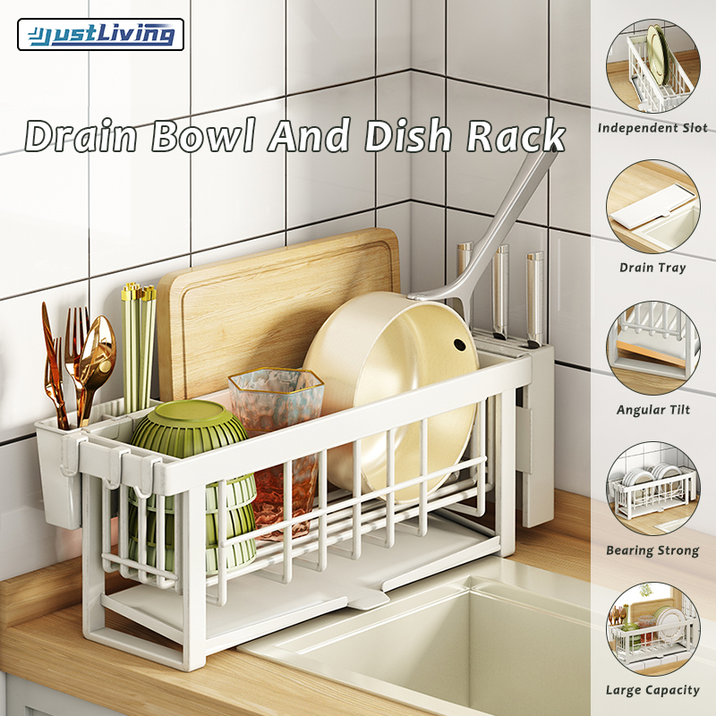 JustLiving 1PC Drainer Holder Kitchen Dish Bowl Plate Drying Utensils Rack Sink Organizer Storage Kitchen Window Sill Draining Dish Rack Sink Sink Shelf Sink Drying Rack Tableware Storage ราคา 2,377 บาท*ส่งฟรี