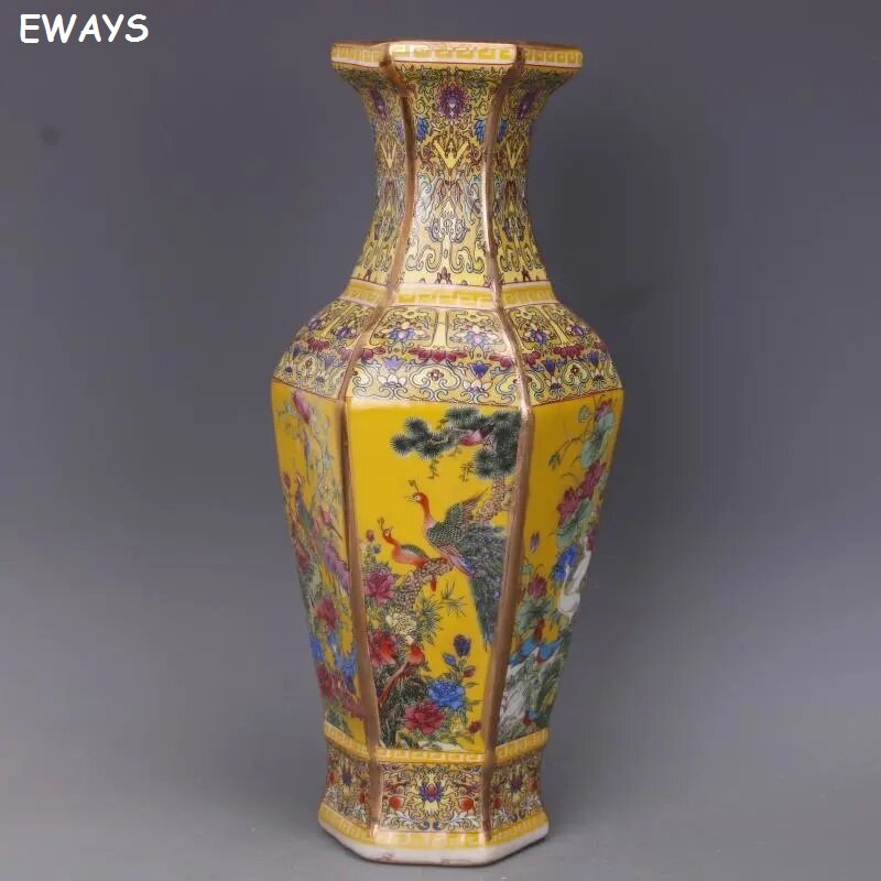 26CM Đồ trang trí cổ bình gốm trang trí phòng khách tráng men sứ trang trí nội thất gia đình Bộ sưu tập cổ