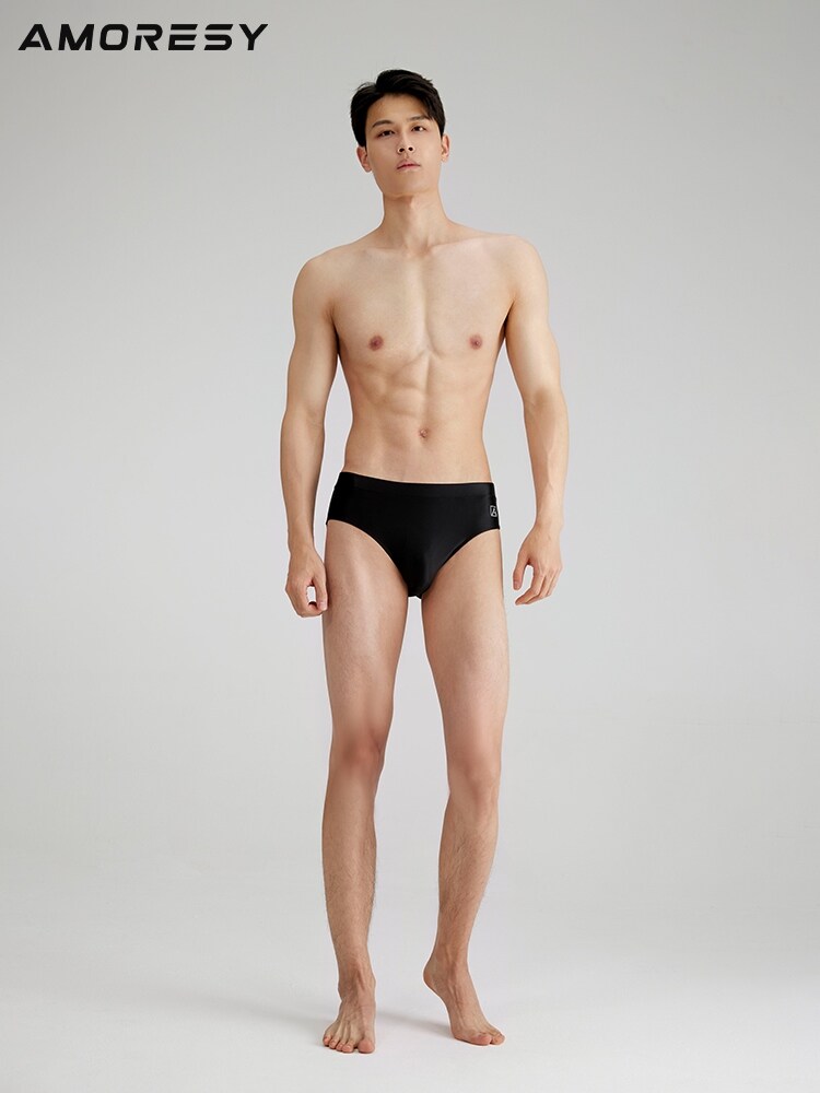 Amoresy Eros series men's underwear solid color comfortable luster shiny oily breathable sports ice silk briefs