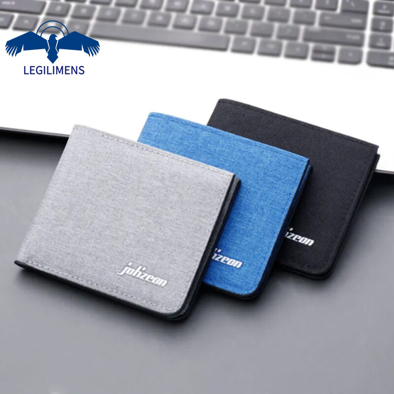 Ví Legilimens vải canvas dáng ngắn sức chứa lớn thời trang thường ngày cá tính cho nam